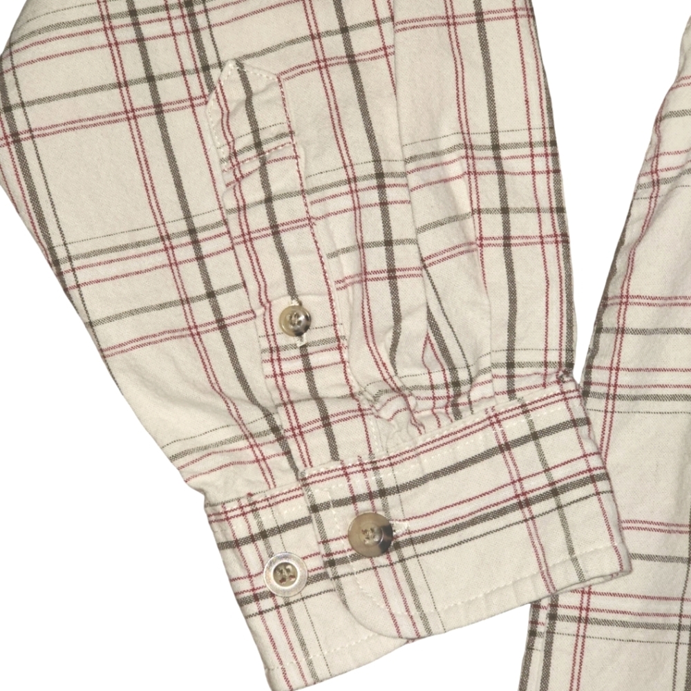 Mike Rowe Gear By Lee Beige Plaid 100% Cotton Long Sleeve Button Up Shirt Sz XL - Picture 3 of 9